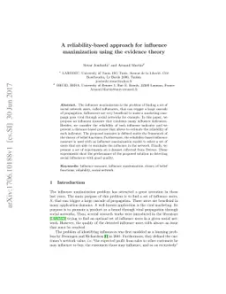 A reliability-based approach for influence maximization using the
  evidence theory