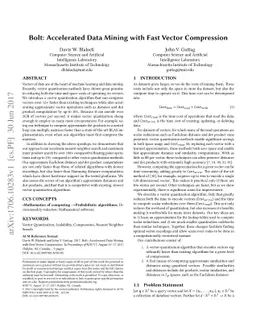 Bolt: Accelerated Data Mining with Fast Vector Compression