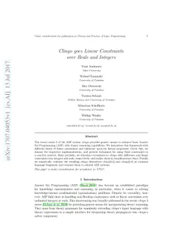 Clingo goes Linear Constraints over Reals and Integers