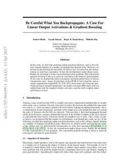 Be Careful What You Backpropagate: A Case For Linear Output Activations
  & Gradient Boosting