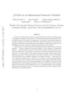 f-GANs in an Information Geometric Nutshell