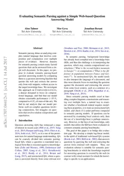 Evaluating Semantic Parsing against a Simple Web-based Question
  Answering Model
