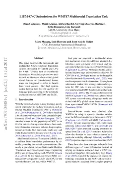 LIUM-CVC Submissions for WMT17 Multimodal Translation Task