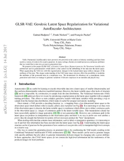 GLSR-VAE: Geodesic Latent Space Regularization for Variational
  AutoEncoder Architectures
