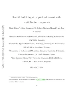 Smooth backfitting of proportional hazards with multiplicative
  components
