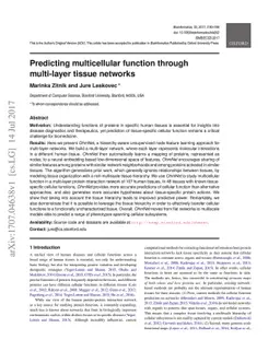 Predicting multicellular function through multi-layer tissue networks