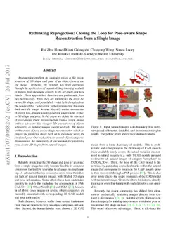 Rethinking Reprojection: Closing the Loop for Pose-aware
  ShapeReconstruction from a Single Image
