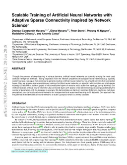 Scalable Training of Artificial Neural Networks with Adaptive Sparse
  Connectivity inspired by Network Science