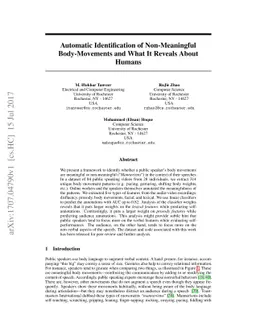 Automatic Identification of Non-Meaningful Body-Movements and What It
  Reveals About Humans