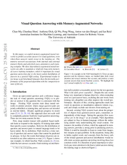 Visual Question Answering with Memory-Augmented Networks