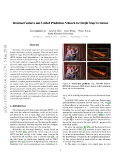 Residual Features and Unified Prediction Network for Single Stage
  Detection