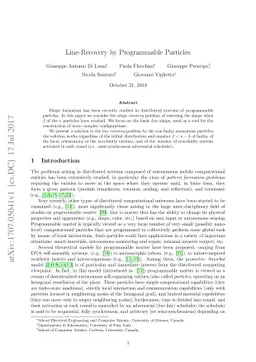 Line-Recovery by Programmable Particles