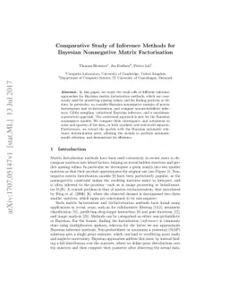 Comparative Study of Inference Methods for Bayesian Nonnegative Matrix
  Factorisation