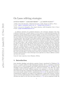 On Lasso refitting strategies