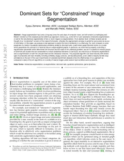 Dominant Sets for "Constrained" Image Segmentation
