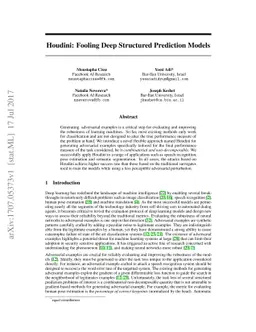 Houdini: Fooling Deep Structured Prediction Models