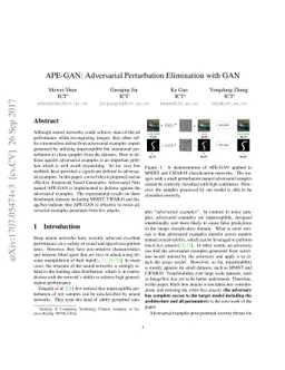 APE-GAN: Adversarial Perturbation Elimination with GAN