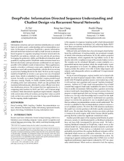 DeepProbe: Information Directed Sequence Understanding and Chatbot
  Design via Recurrent Neural Networks
