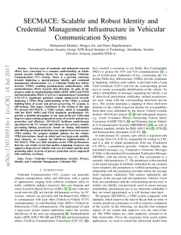SECMACE: Scalable and Robust Identity and Credential Management
  Infrastructure in Vehicular Communication Systems