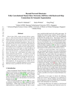 Beyond Forward Shortcuts: Fully Convolutional Master-Slave Networks
  (MSNets) with Backward Skip Connections for Semantic Segmentation