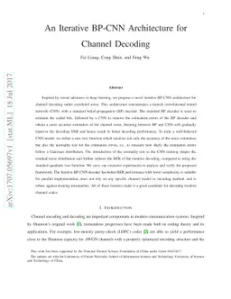 An Iterative BP-CNN Architecture for Channel Decoding