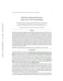 Hybrid Conditional Planning using Answer Set Programming