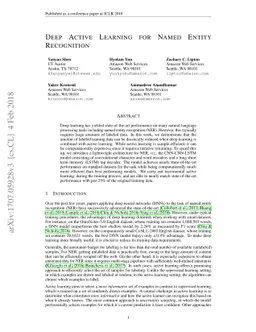 Deep Active Learning for Named Entity Recognition