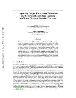 Improving Output Uncertainty Estimation and Generalization in Deep
  Learning via Neural Network Gaussian Processes