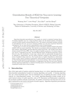 Generalization Bounds of SGLD for Non-convex Learning: Two Theoretical
  Viewpoints