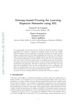 Entropy-based Pruning for Learning Bayesian Networks using BIC