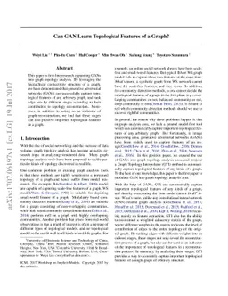 Can GAN Learn Topological Features of a Graph?