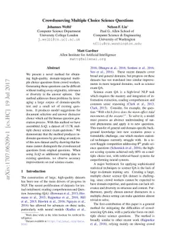 Crowdsourcing Multiple Choice Science Questions