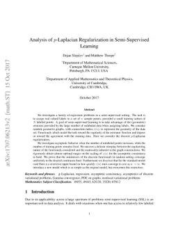 Analysis of $p$-Laplacian Regularization in Semi-Supervised Learning