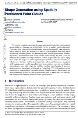 Shape Generation using Spatially Partitioned Point Clouds