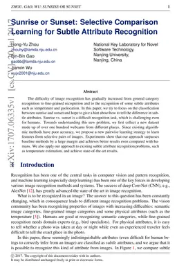 Sunrise or Sunset: Selective Comparison Learning for Subtle Attribute
  Recognition