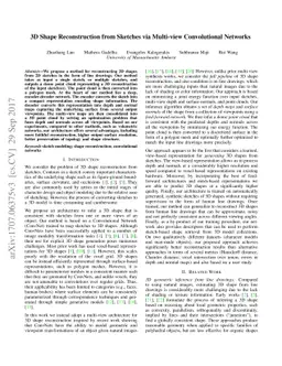 3D Shape Reconstruction from Sketches via Multi-view Convolutional
  Networks