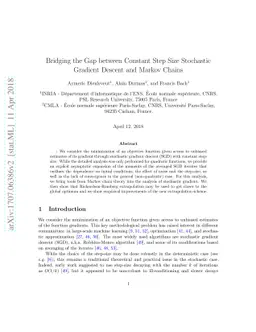 Bridging the Gap between Constant Step Size Stochastic Gradient Descent
  and Markov Chains