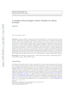 A Nonlinear Kernel Support Matrix Machine for Matrix Learning