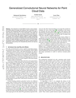 Generalized Convolutional Neural Networks for Point Cloud Data