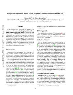 Temporal Convolution Based Action Proposal: Submission to ActivityNet
  2017