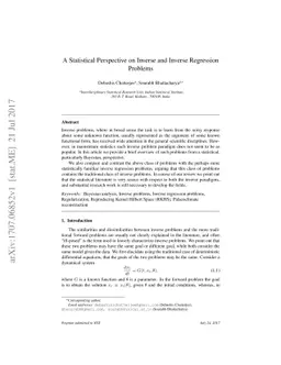 A Statistical Perspective on Inverse and Inverse Regression Problems
