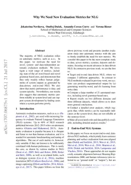 Why We Need New Evaluation Metrics for NLG