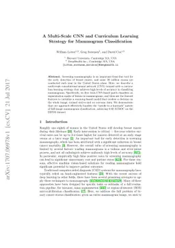 A Multi-Scale CNN and Curriculum Learning Strategy for Mammogram
  Classification
