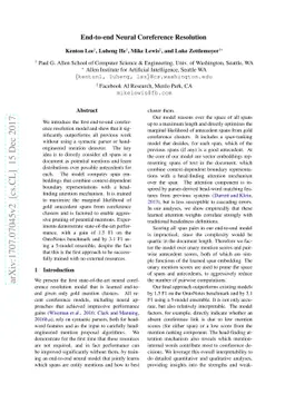 End-to-end Neural Coreference Resolution