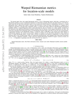 Warped Riemannian metrics for location-scale models
