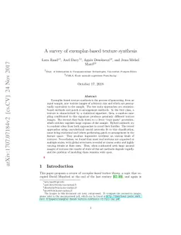 A survey of exemplar-based texture synthesis