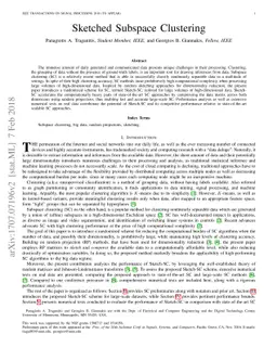 Sketched Subspace Clustering