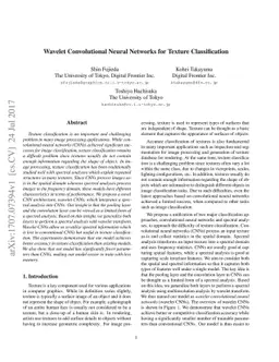 Wavelet Convolutional Neural Networks for Texture Classification