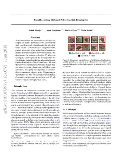 Synthesizing Robust Adversarial Examples