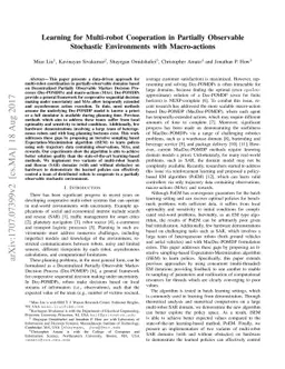 Learning for Multi-robot Cooperation in Partially Observable Stochastic
  Environments with Macro-actions